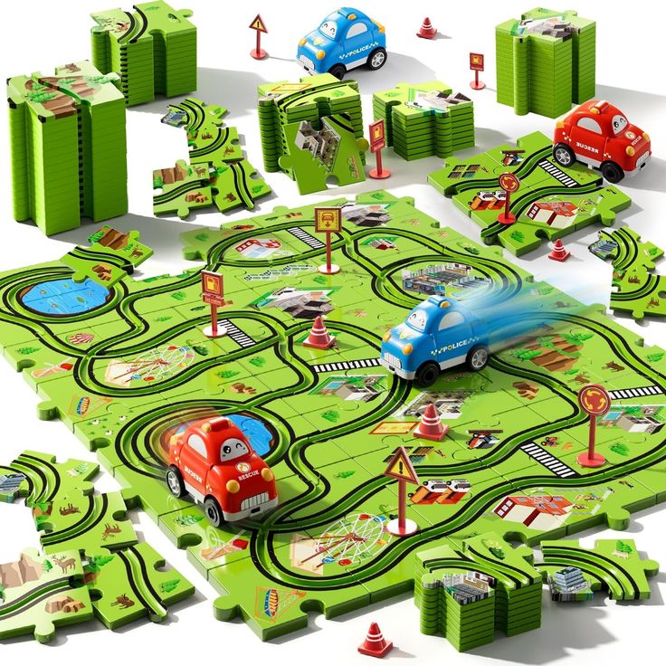 Puzzle Racer Track Set for Kids