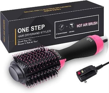 Hair Dryer Brush 3-in-1 Hot Air Brush Hair Styling Machine Brush for Women Fast Drying Styling Straightening Curling Hair Brush