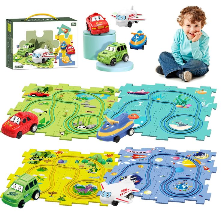 Puzzle Racer Track Set for Kids