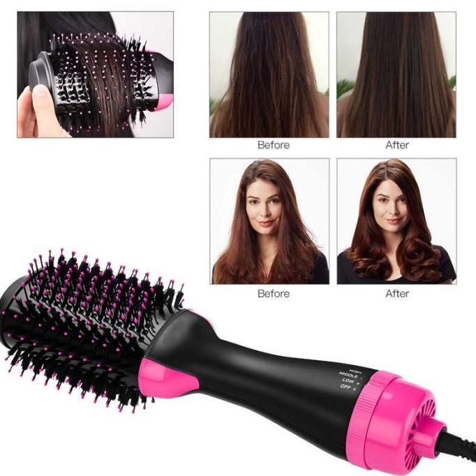 Hair Dryer Brush 3-in-1 Hot Air Brush Hair Styling Machine Brush for Women Fast Drying Styling Straightening Curling Hair Brush