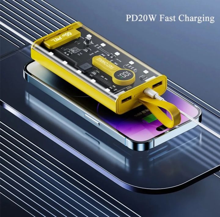 66W Super Fast Charge Power Bank 20000mAh Portable External Battery Fast Charge